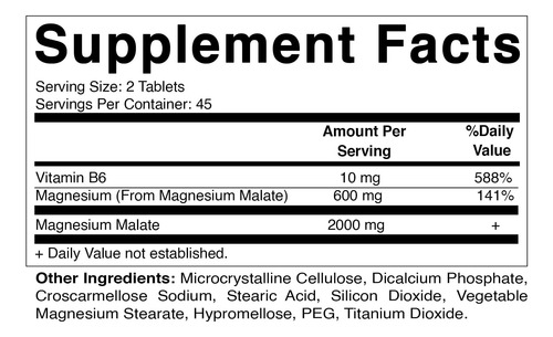 Malato De Magnésio Vitamatic 2.000 Mg Por Porção - 90 Compri - Imagem 2