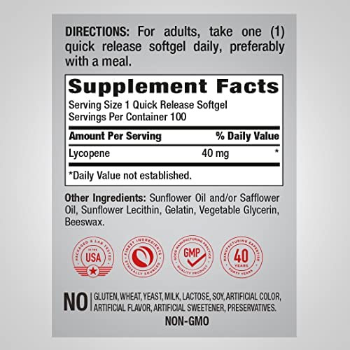 Suplemento De Licopeno Piping Rock 40mg 100 Cápsulas - Imagem 2
