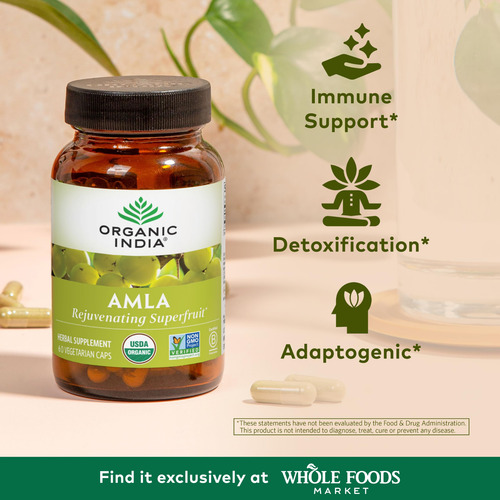 Suplemento Organic India Amla Capsules Organic 60 Cápsulas - Imagem 2
