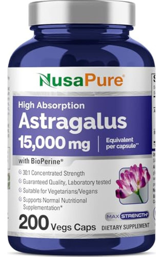 Nusapure Astragalus 15.000 Mg Por Cápsula 200 Vegetais