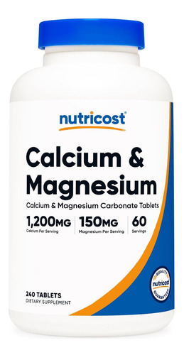 Nutricost Carbonato De Cálcio E Magnésio 240 Comprimidos 12