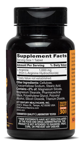 Fuel Completo Do Século 21 365 L-arginina 1000mg 90 De Para - Imagem 7