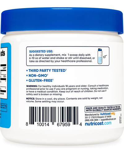 Nutricost Cálcio Bhb (250g) Sem Sabor - Sal De Cetona De Cál - Imagem 3