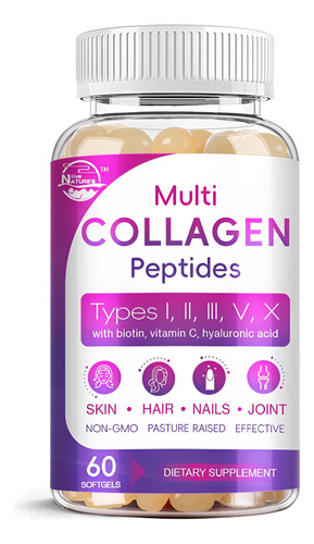 Peptídeos Multi -colágeno Softgel Tipo I Ii Iii V X De 1