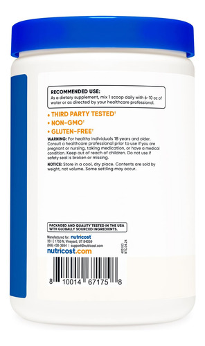 Nutricost Inositol Em Pó 1lb (454 Gramas) - Sem Glúten Não - Imagem 9