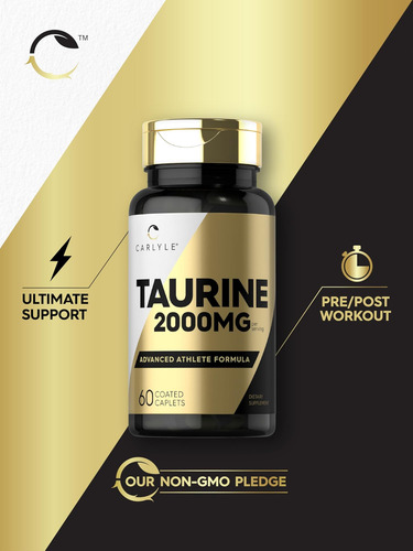 Suplemento De Taurina Carlyle 2000mg 60 Caplets Vegeta - Imagem 11