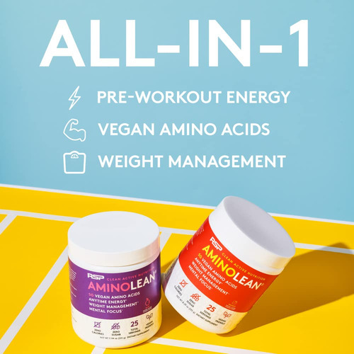 Pre Workout Powder Rsp Nutrition Aminolean Mango Flavor - Imagem 3