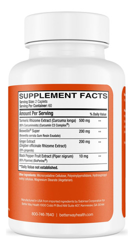 Better Way Health Curcumin Plus - Complexo Curcumina C3® + B - Imagem 13