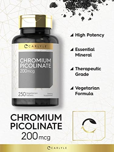 Picolinato De Cromo 200mcg 250 Comprimidos Vegetariano - Imagem 3