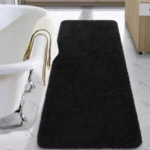 Tapete De Banheiro Lochas Black Microfiber 60x180cm Absorven