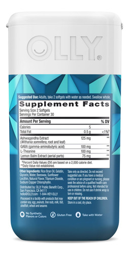 Suplemento Olly Ultra Strength Goodbye Stress 60 Cápsulas Ge - Imagem 6