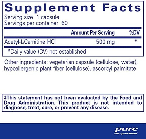 Acetil-l-carnitina 00005 Kg Cápsulas Puras Suplemento - Imagem 2