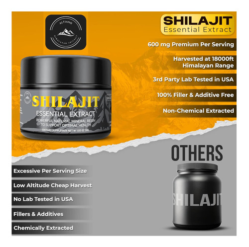Altiano Shilajit Pure Himalaia Resina 100% Autêntica Foco E - Imagem 10