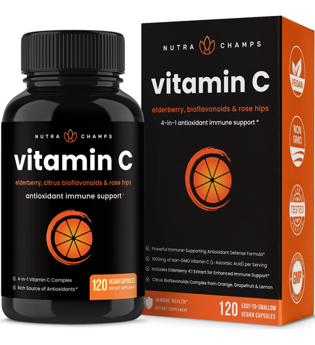 Nutrachamps Vitamina C 1000mg Com Roseira Brava