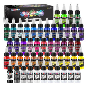 Conjunto De Pintura Aerógrafo Fansarriche 44 Cores 20ml Com