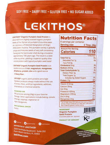 Lekithos Proteína De Semente De Abóbora Orgânica - 8 Oz - 17 - Imagem 11