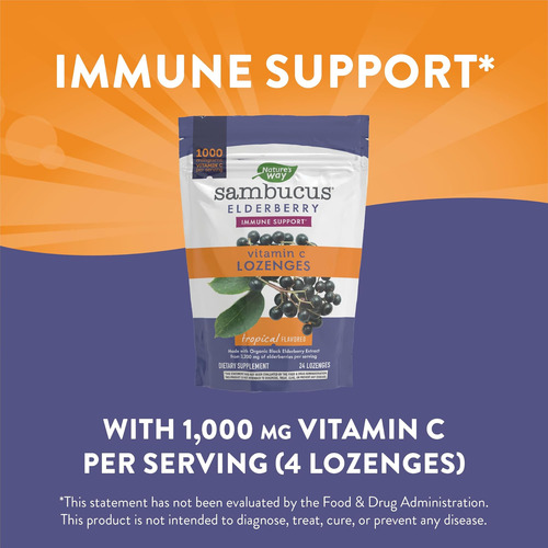 Pastilhas De Sabugueiro Sambucus Da Natures Way 1000 Mg D - Imagem 11