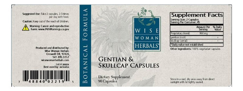 Wise Woman Herbals - Cápsulas De Genciana E Calota Craniana