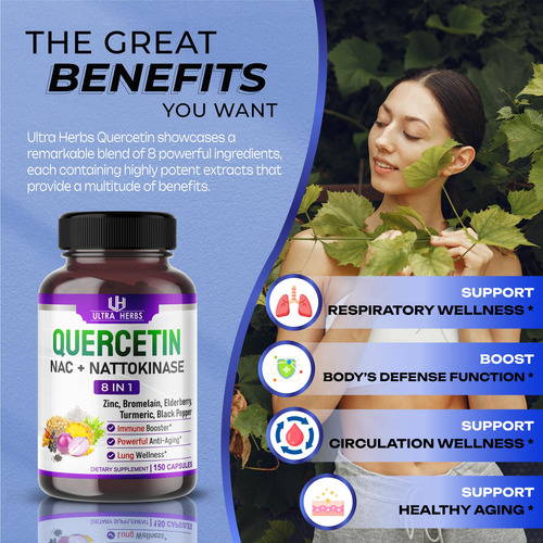 Suplemento Ultra Herbs Quercetina Com Bromelaína Vitamina C - Imagem 4