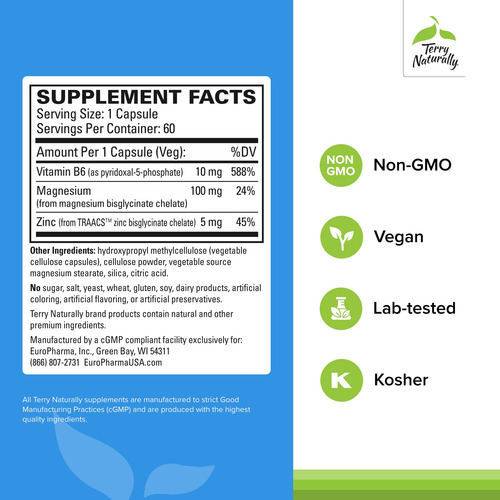 Suplemento Terry Naturally Bioactive Magnésio Complex 60 Ca - Imagem 2