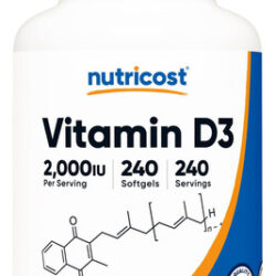 Nutricost Vitamina D3 Softgels 240 Softgels Sem Ogm