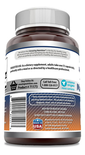 Suplemento Amazing Formulas Óxido De Magnésio 500 Mg 180 Cáp - Imagem 3