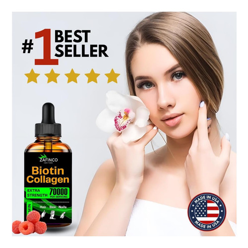 Gotas De Biotina E Colágeno Líquidos Mcg Extra Strength De E - Imagem 9