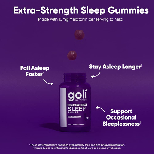 Suplemento Goli Extra Strength Sleep Gummy 10 Mg De Melatoni - Imagem 2