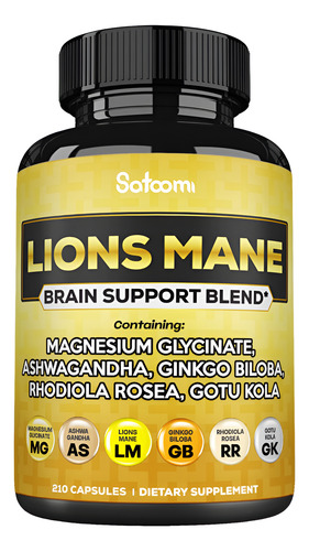 Suplemento Satoomi Lions Mane Com Cápsulas Veganas De Magnés