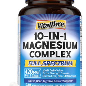 Suplemento De Magnésio Vitalibre 10 Em 1 420 Mg 240 Cápsulas