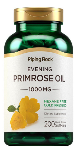 Cápsulas De Óleo De Prímula Piping Rock 1000 Mg 200 Cápsul
