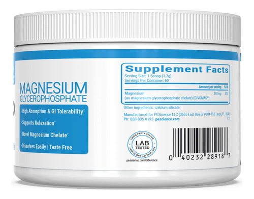 Suplemento De Magnésio Prescience Mag-gp Quelated Powder 60 - Imagem 6