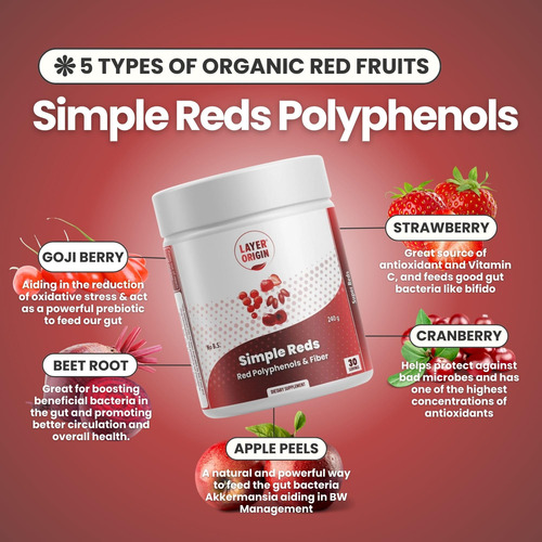 Suplemento Em Pó De Frutas Orgânicas Layer Origin Simple Red - Imagem 4