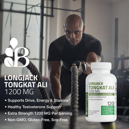 Bronson Longjack Tongkat Ali Força Extra 120 Cápsulas Veget - Imagem 3