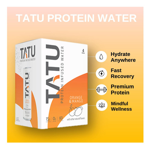 Pack Mango 4-pack Da Tatu Água Proteica Pronta Para Beber - Imagem 4