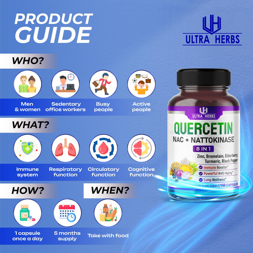 Suplemento Ultra Herbs Quercetina Com Bromelaína Vitamina C - Imagem 5