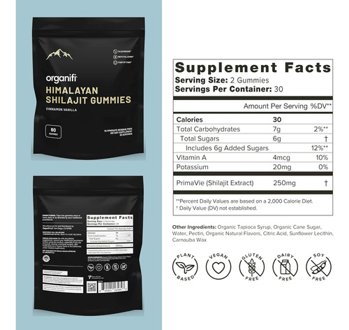 Organifi - Shilajit Gummies - Ajuda A Manter A Energia Na... - Imagem 2