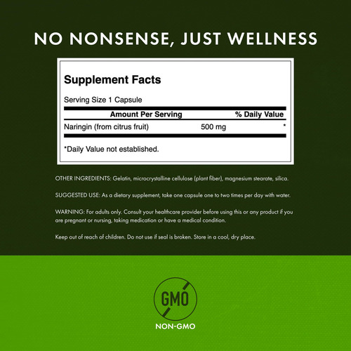Suplemento Swanson Naringin 500mg 60 Cápsulas - Imagem 3