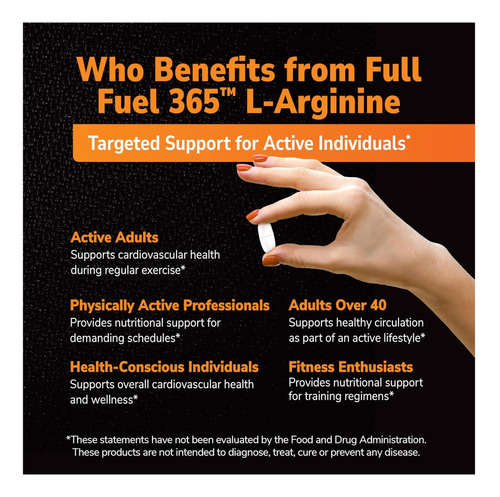 Fuel Completo Do Século 21 365 L-arginina 1000mg 90 De Para - Imagem 2