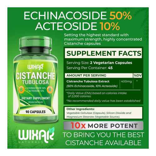 Cápsulas Wixar Naturals Cistanche Tubulosa - 50% EBrasilcosid - Imagem 9
