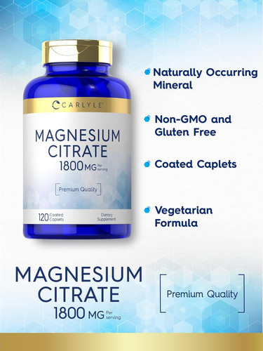 Citrato De Magnésio Carlyle 1.800mg 120 Cápsulas Revesti - Imagem 12