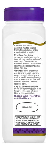 21st Century L-arginine 1000mg Força Máxima 100 E 1 Dose... - Imagem 7