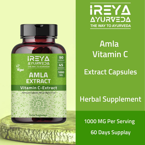 Cápsulas De Extrato De Fruta Amla De Ireya Ayurveda (90 Cáps - Imagem 16