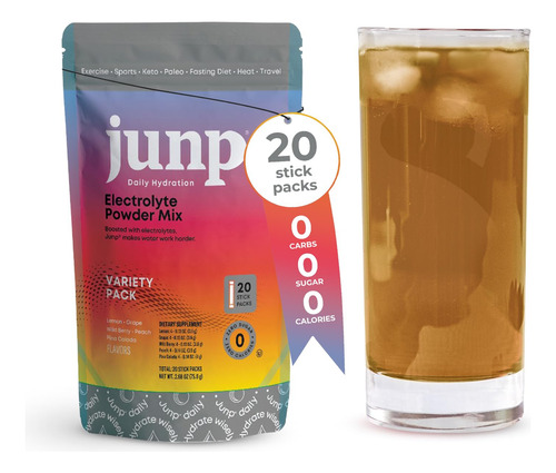 Electrolyte Drink Mix Sticks Junp Sem Açúcar 5 Sabores 20 - Imagem 9
