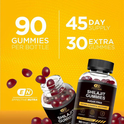 Eficaz Nutra Pure Himalayan Shilajit Gummies Para Homens E M - Imagem 13