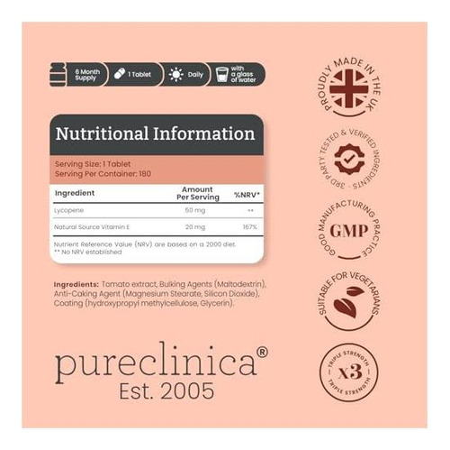 Pureclinica 50mg Licopeno X 360 Comprimidos (2 Garrafas De O - Imagem 2