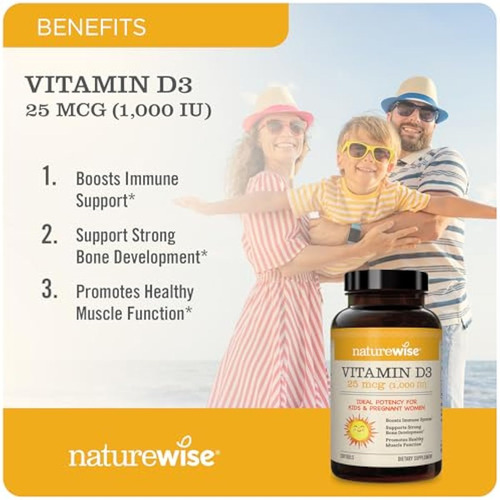 Vitamina D3 Naturewise 1000 Iu (25 Mcg) É Saudável - Imagem 2