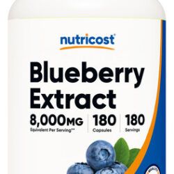 Suplemento Nutricost Extrato De Mirtilo 8000mg 180 Cápsulas