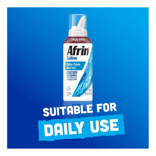 Afrin Saline Nasal Spray Twin Pack 100% Sem Drogas Solução - Imagem 12