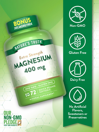 Suplemento Nature"s Truth Magnésio 400 Mg Softgel 72 Unidade - Imagem 3